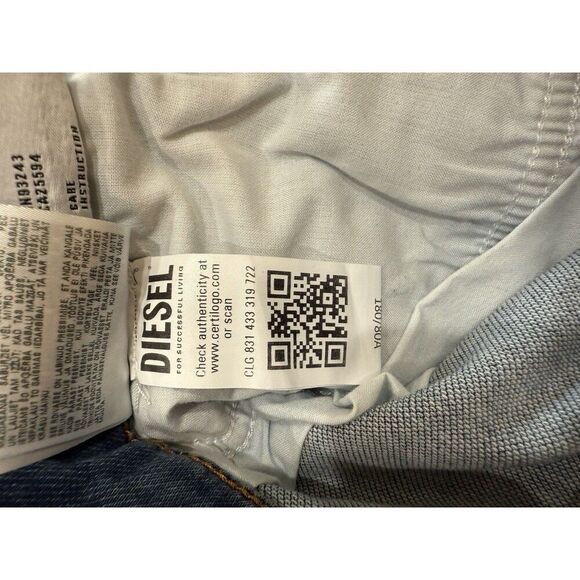 Diesel D-Strukt-R-NE R84YM Blue Wash Slim Tapered Jeans 30 RFID Stretch Denim - Picture 12 of 14